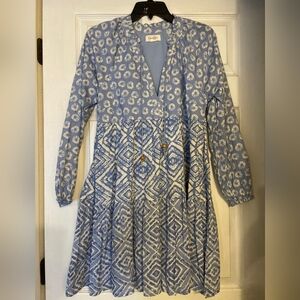 Jessica Simpson Blue and White Mini Dress